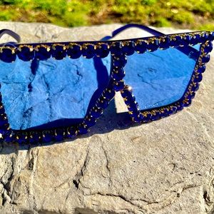 Gorgeous large rhinestone encrusted sunglasses.